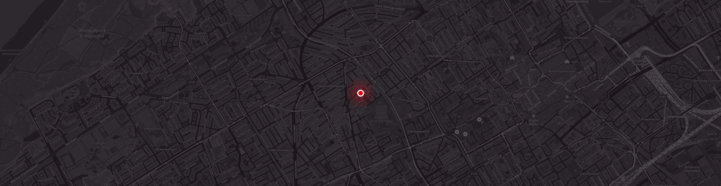 Kaart van Den Haag met de locatie van Headz for Hair aan de Weimarstraat 48A gemarkeerd